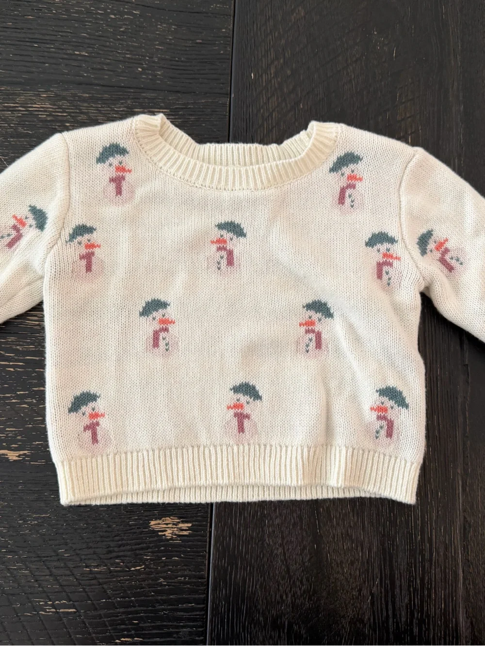 Carter’s Little Planet Organic Snowman Knit Sweater & Gray Knit Pants Set